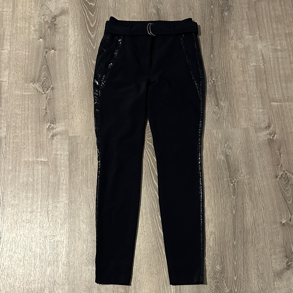 Marc Cain Sports Black High Rise‎ Elegant Pants with Belt and Side Details